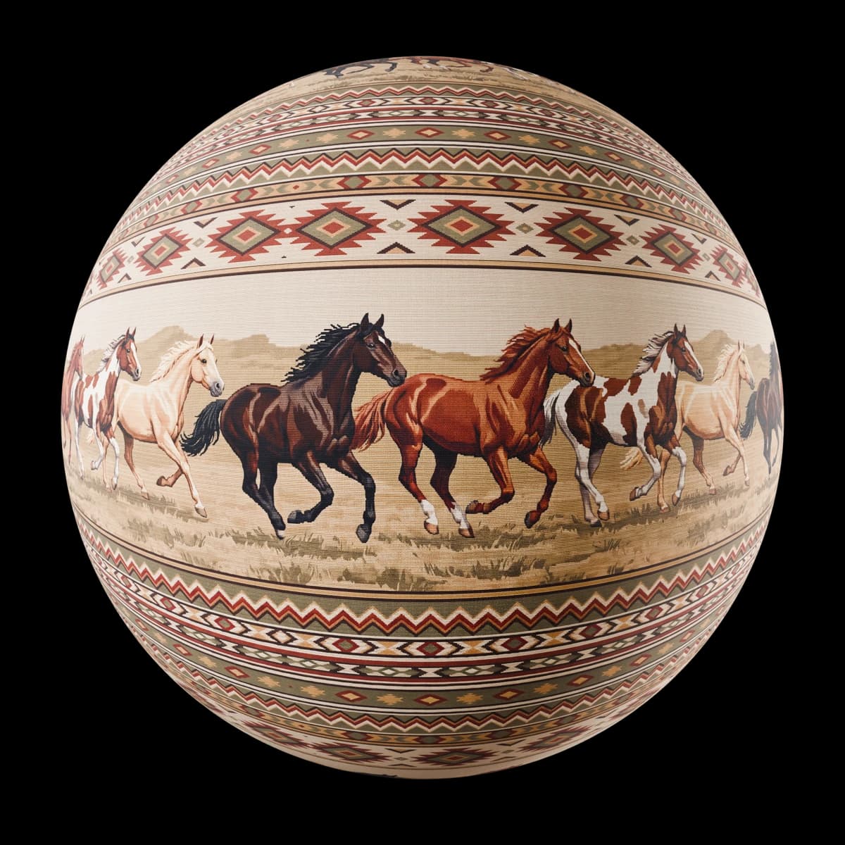 Horse Tapestry Upholstery, seamless PBR texture render