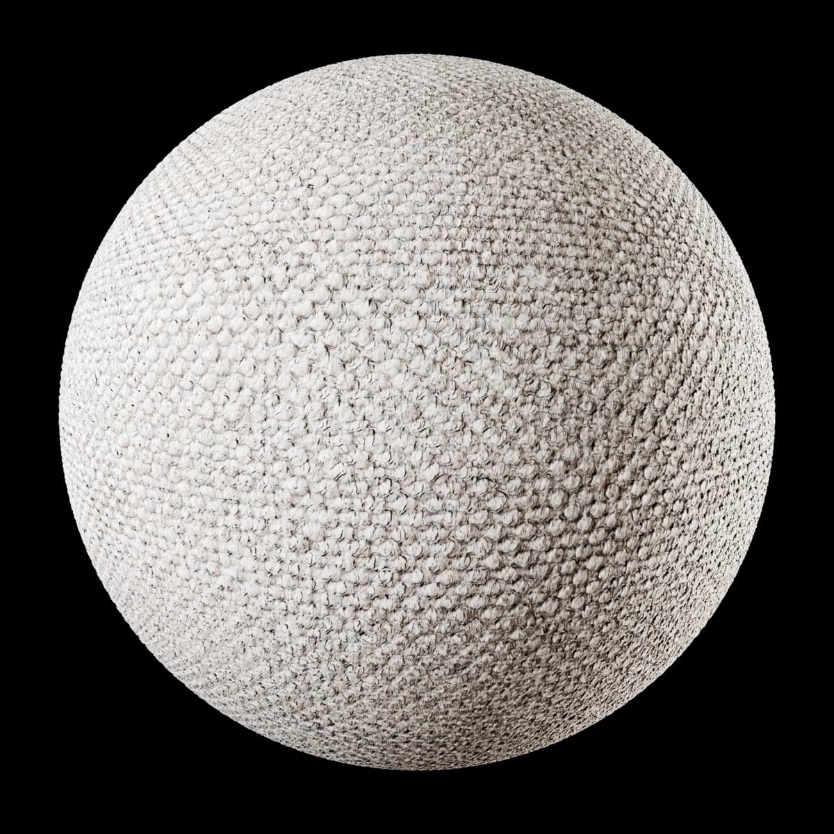 Ivory Wool Loop Rug, seamless PBR texture render