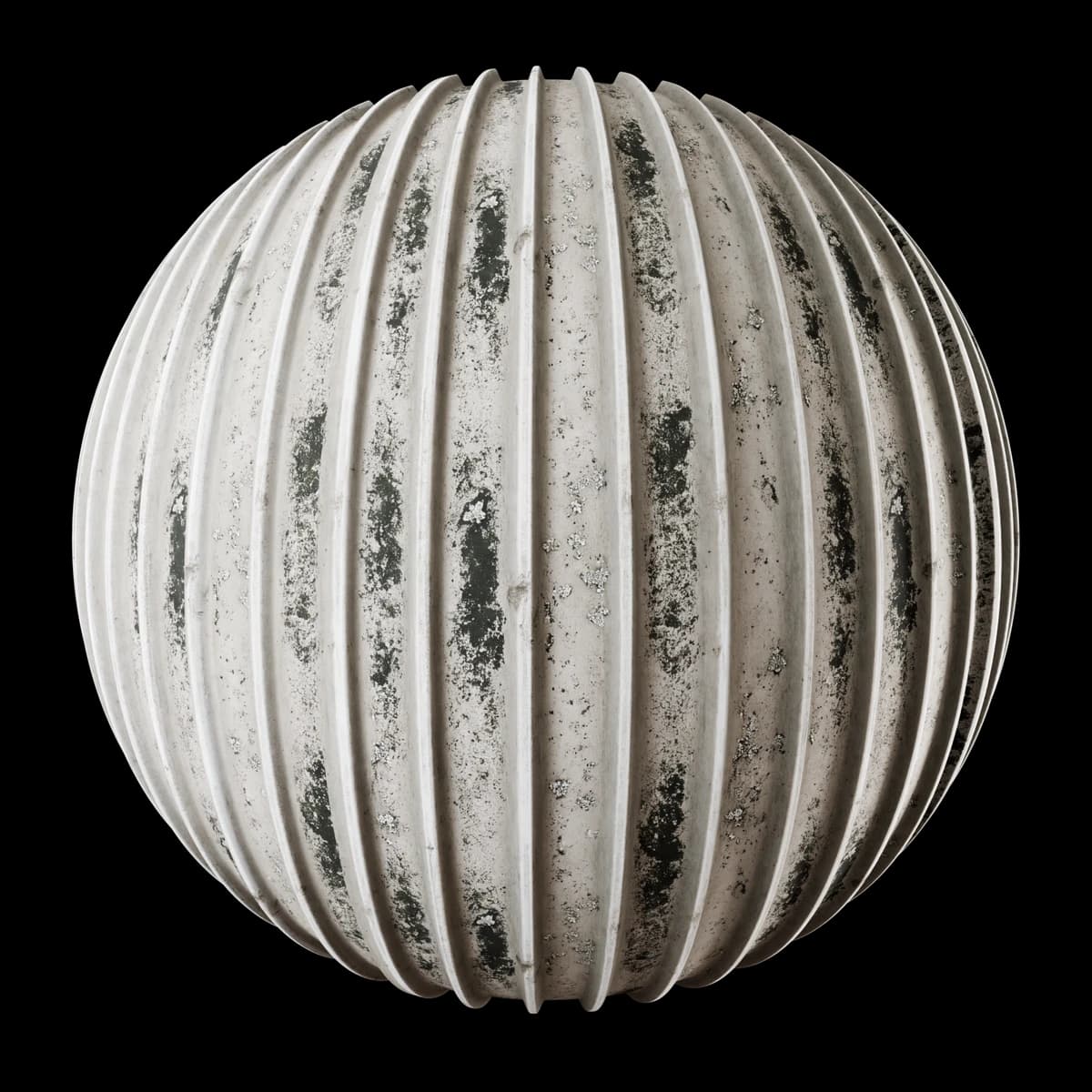 Lichen-grey corrugated roof 01, seamless PBR texture render