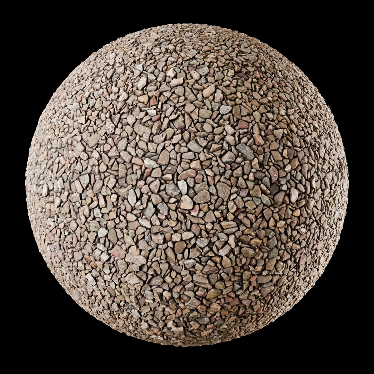 Mixed fine gravel 02, seamless PBR texture render