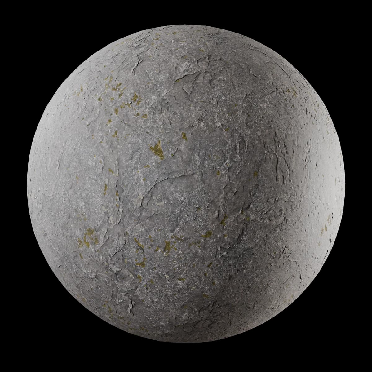 Moss-stained dark stone 01, texture render