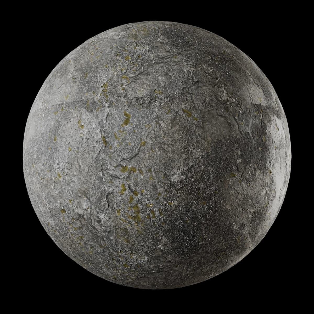 Moss-stained dark stone 02, texture render