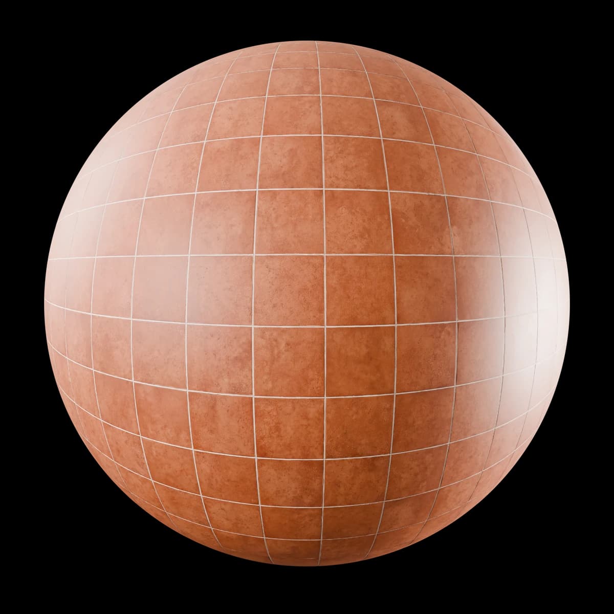 Mottled brown square floor tiles 02, seamless PBR texture render