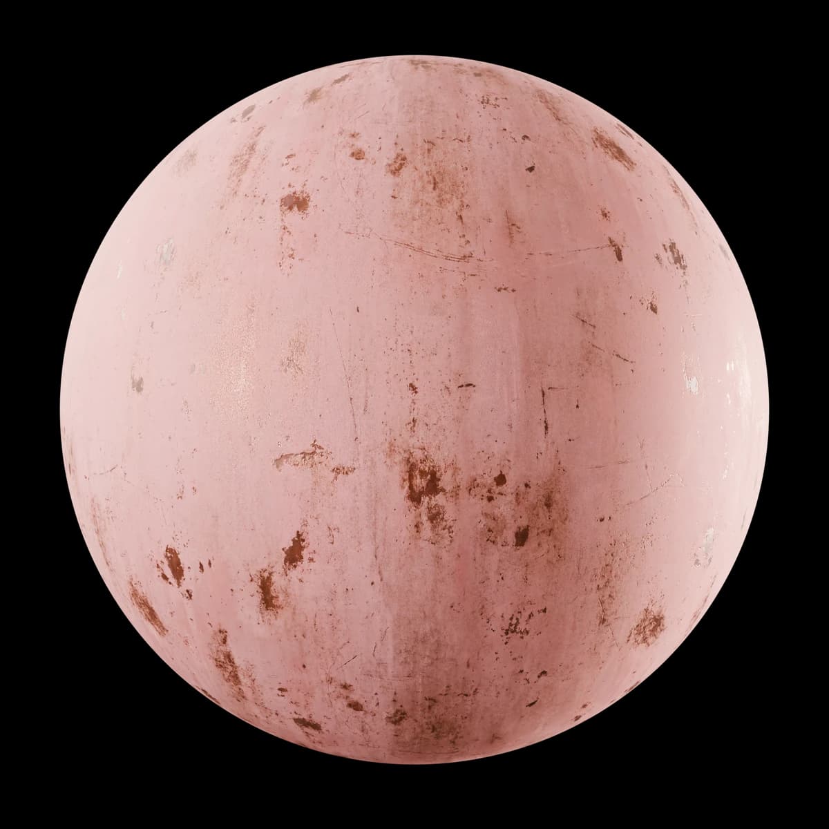 Oxidized reddish sheet metal 01, seamless PBR texture render