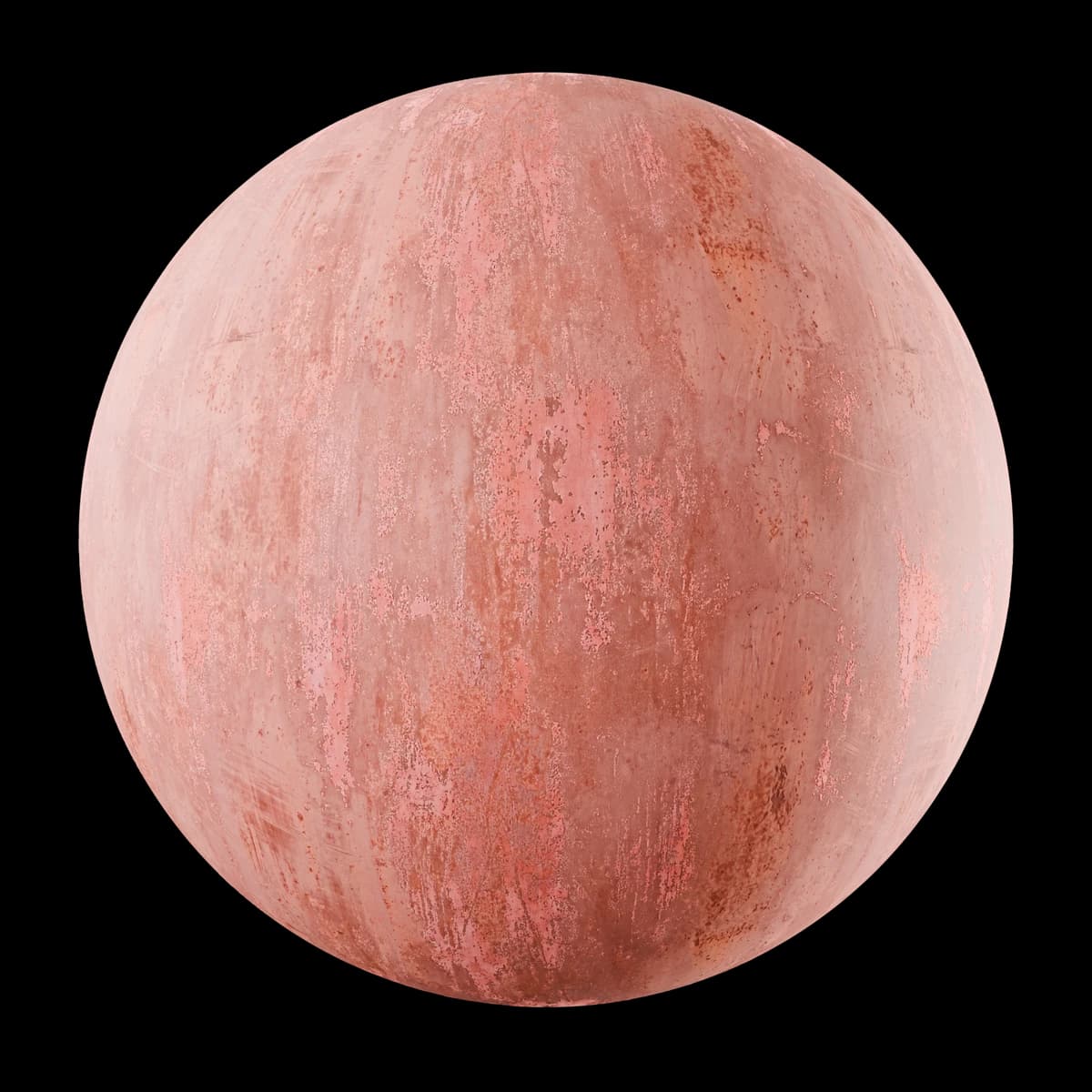 Oxidized reddish sheet metal 02, seamless PBR texture render