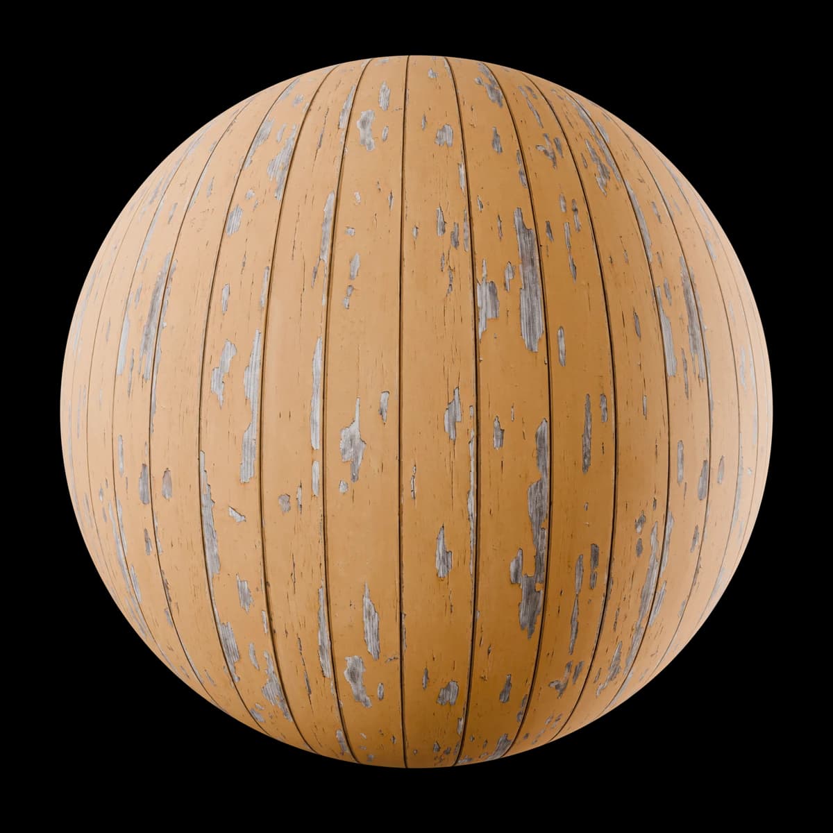 Peeling ochre door boards 01, seamless PBR texture render