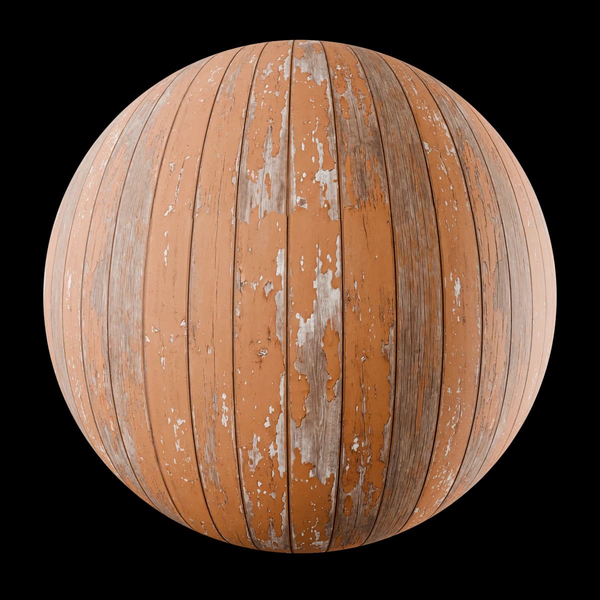 Peeling ochre door boards 02, seamless PBR texture render