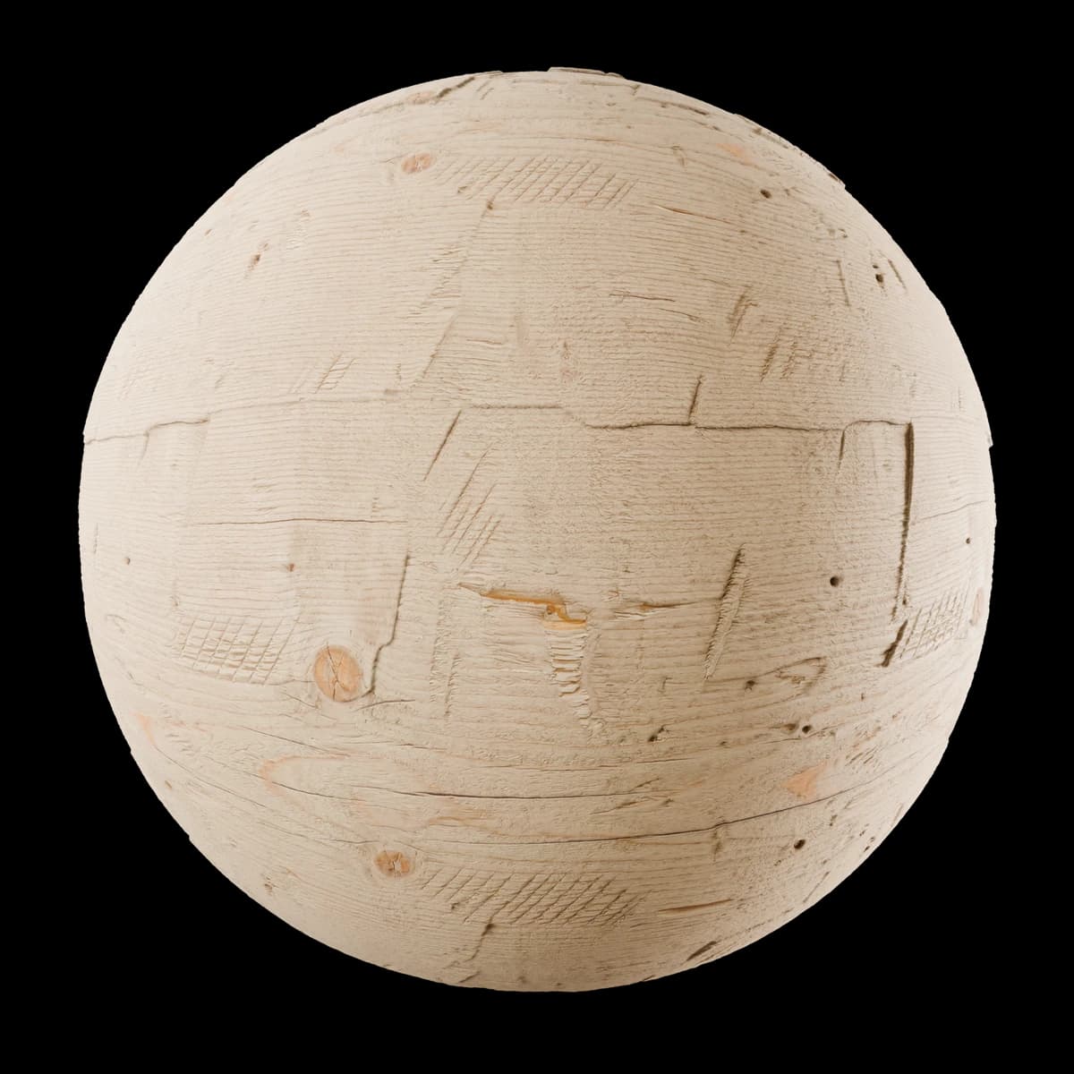 Raw Hewn Wood, seamless PBR texture render