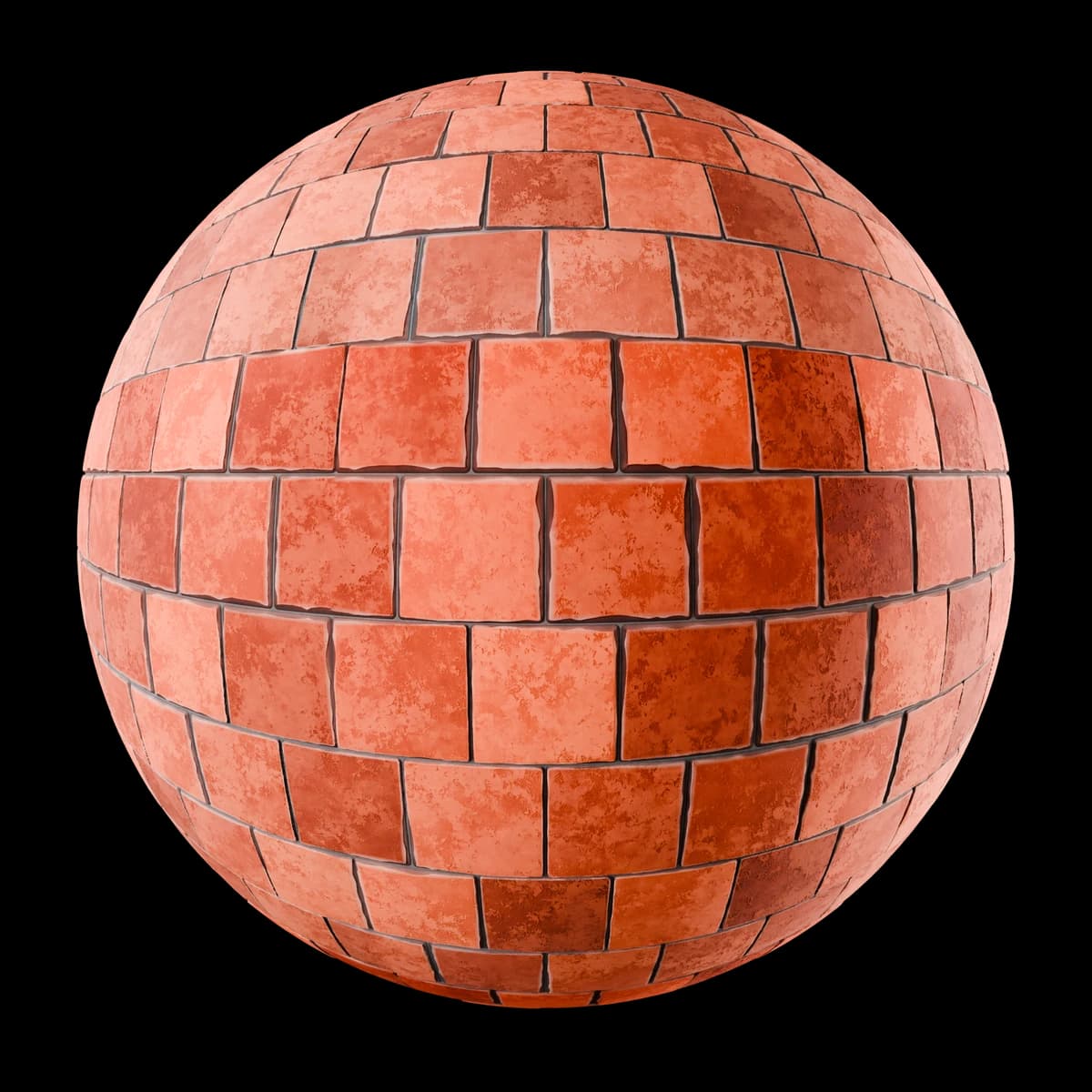 Rustic unglazed terracotta floor 01, seamless PBR texture render