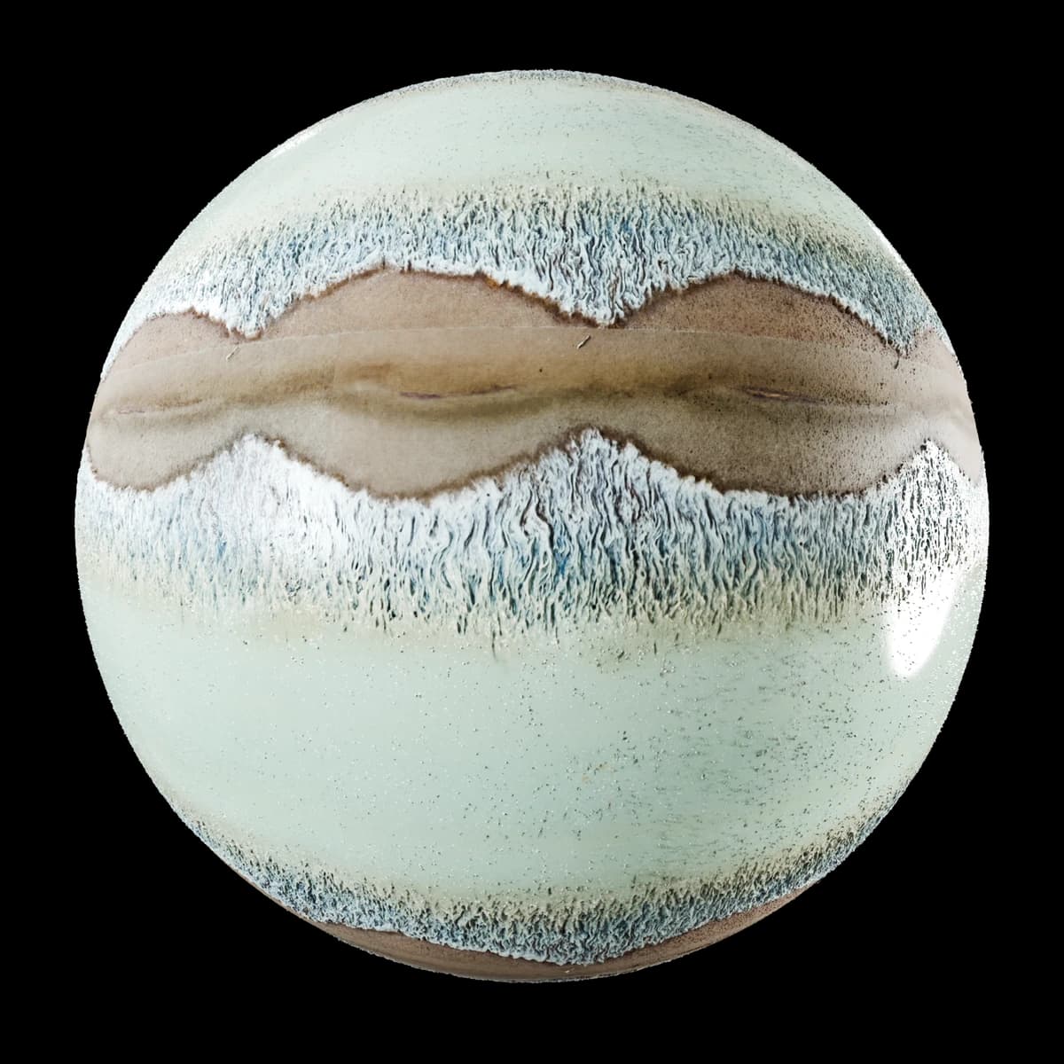 Seafoam Reactive Glaze, seamless PBR texture render