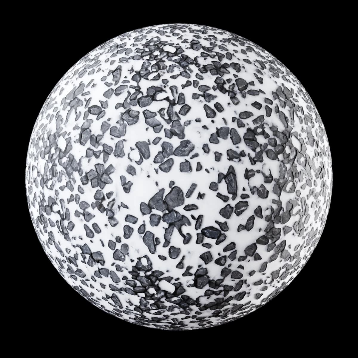 Snow-dusted gravel 02, seamless PBR texture render