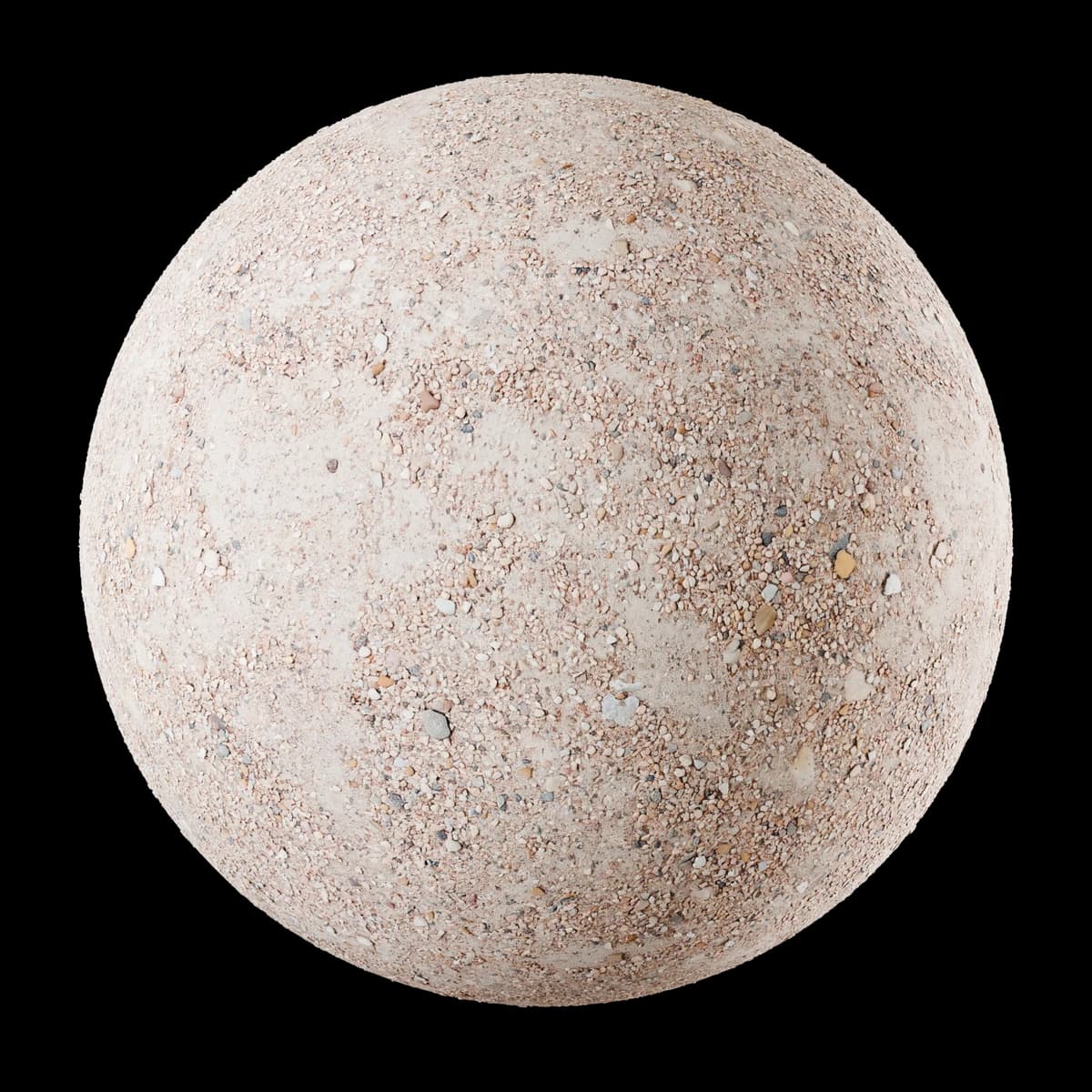 Tan sandy construction gravel 01, seamless PBR texture render