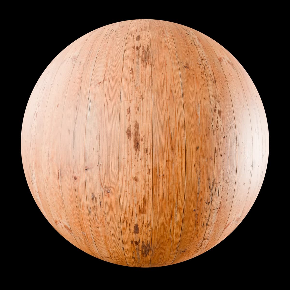 Warm aged window-frame wood 01, seamless PBR texture render