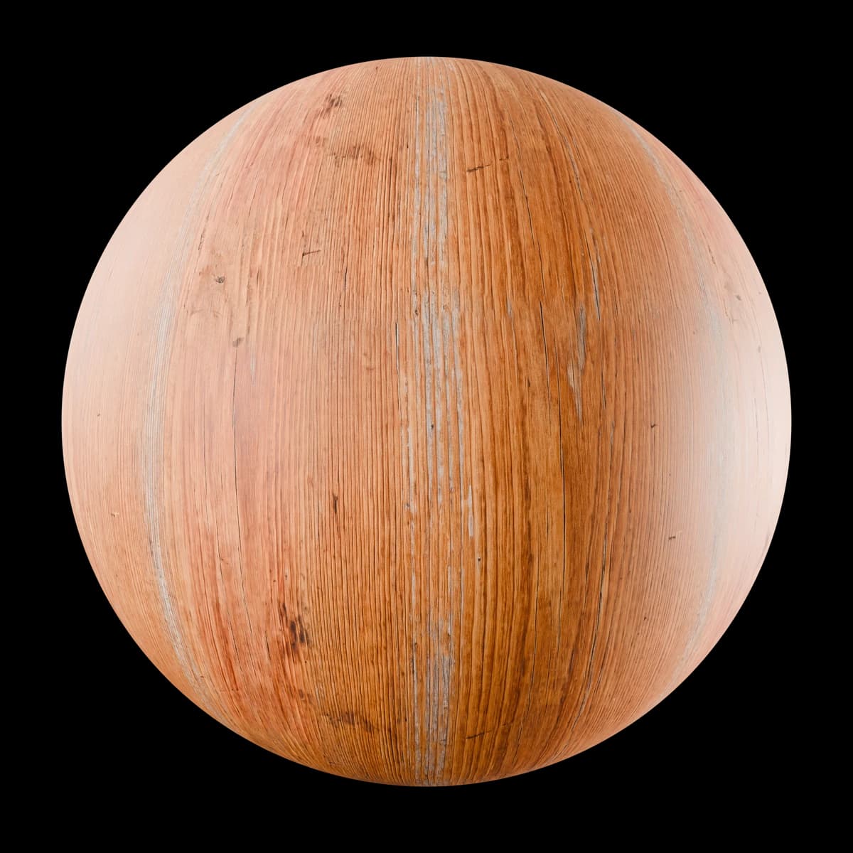 Warm aged window-frame wood 02, seamless PBR texture render