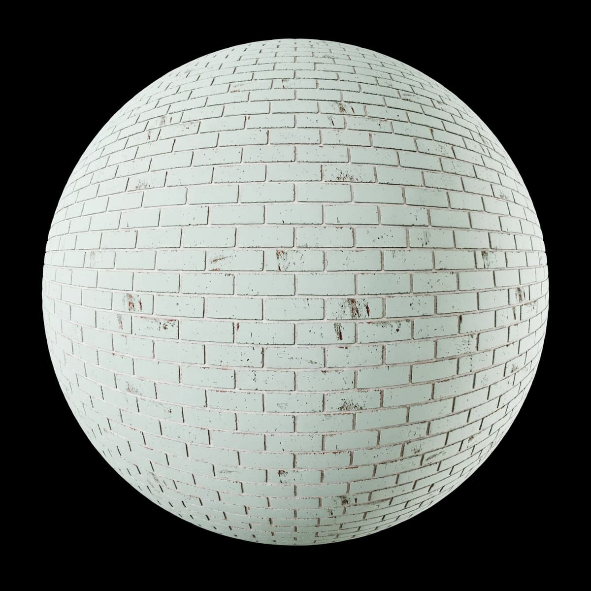 Weathered mint-green painted brickwork 02, texture render