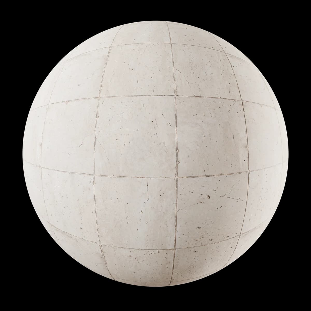 Weathered pale limestone wall slabs 01, seamless PBR texture render