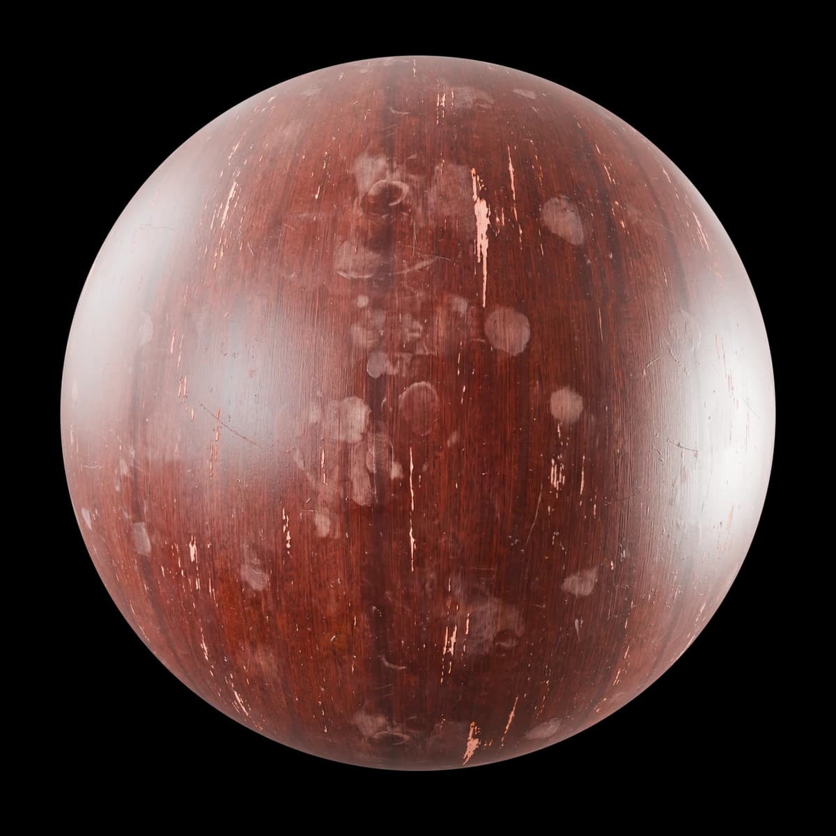 Worn Mahogany Table Top, seamless PBR texture render