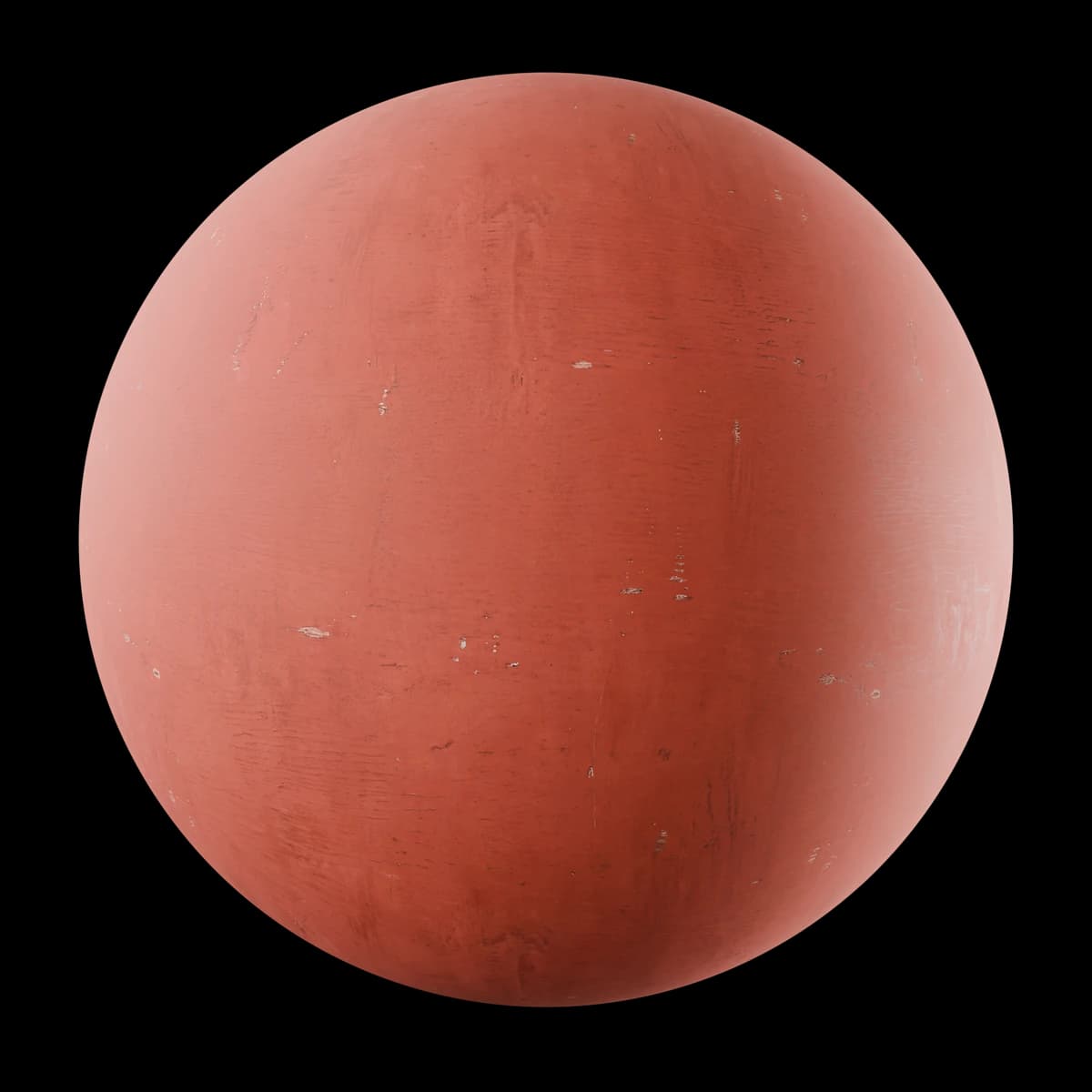 Worn red brown painted wood 02, seamless PBR texture render