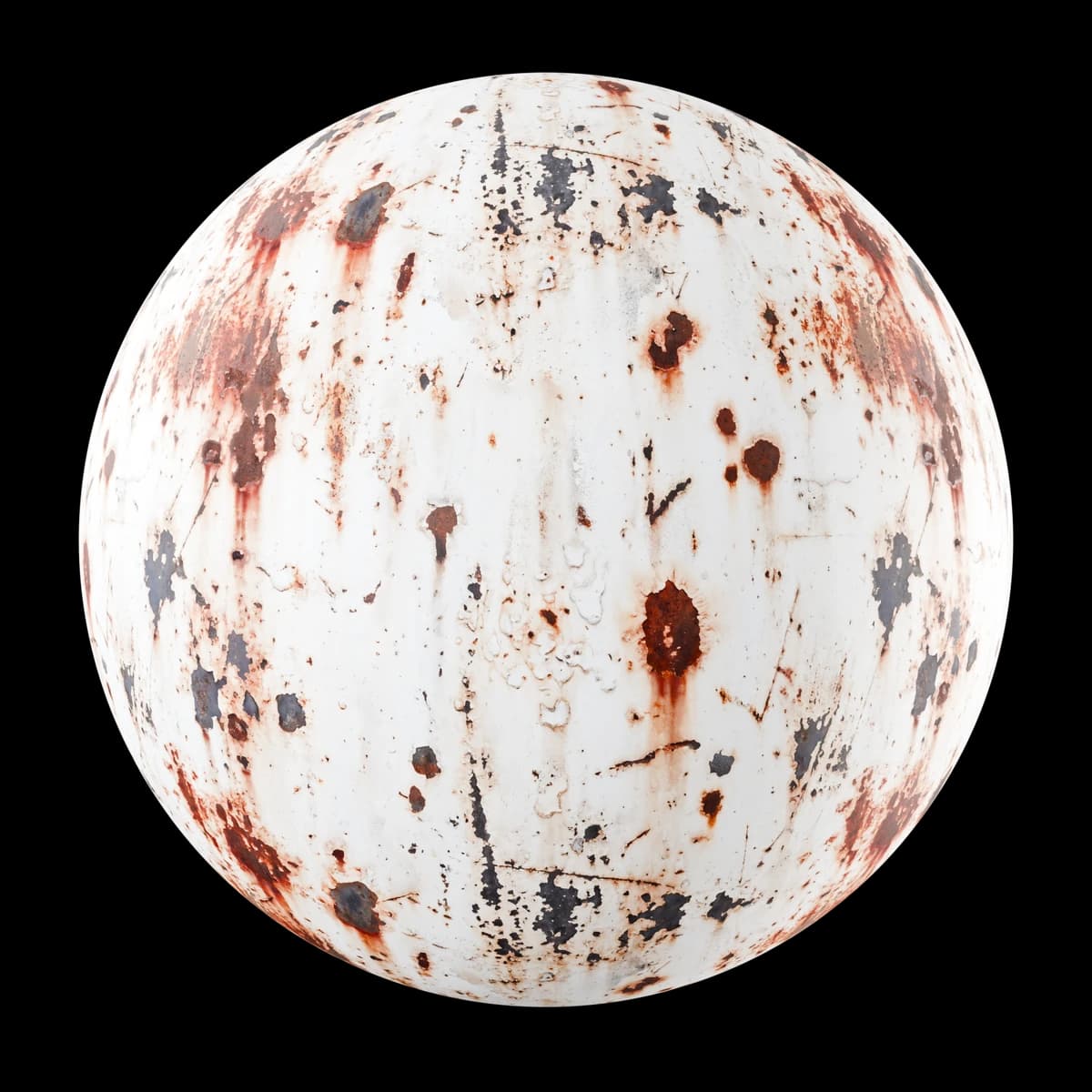 Worn rusted painted steel 02, seamless PBR texture render