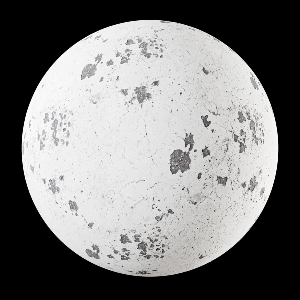 Worn white road-marking paint 02, seamless PBR texture render