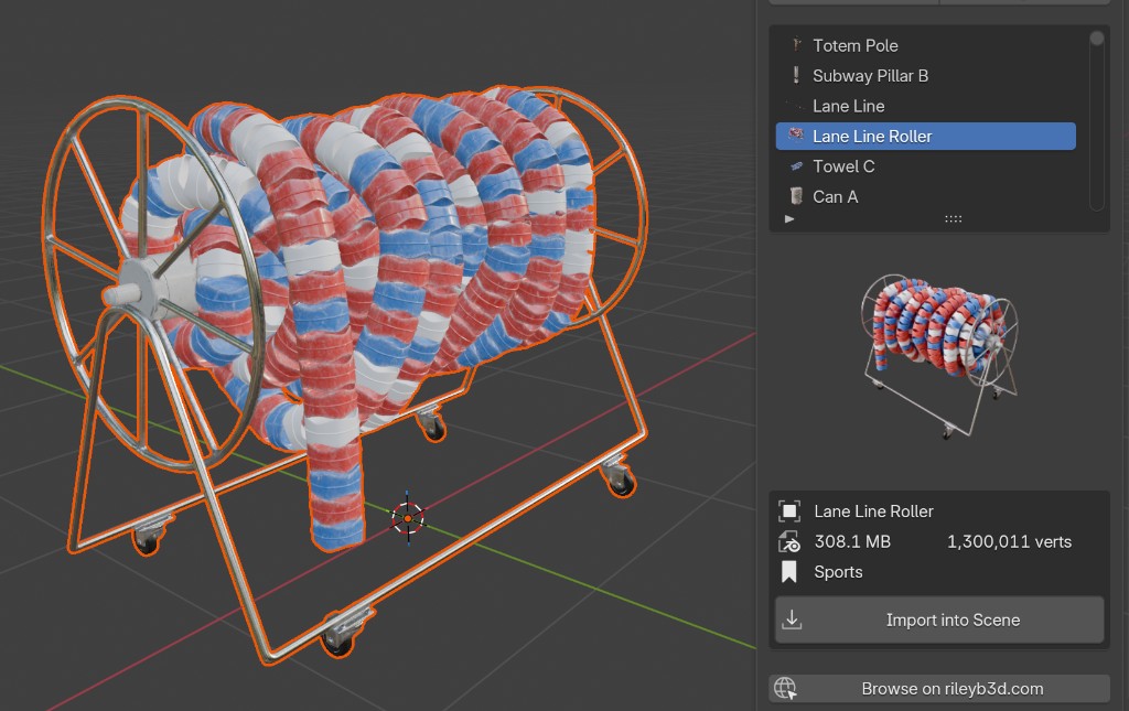 Model imported directly into the Blender 3D viewport