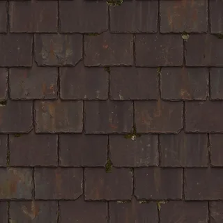 Aged dark brown roof tiles 01 Diffuse / Albedo map
