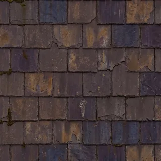 Aged dark brown roof tiles 02 Diffuse / Albedo map