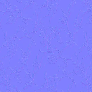 Aged floral lace curtain 01 Normal map