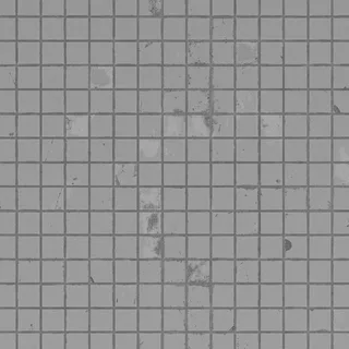 Aged ivory ceramic mosaic tiles 02 Roughness map