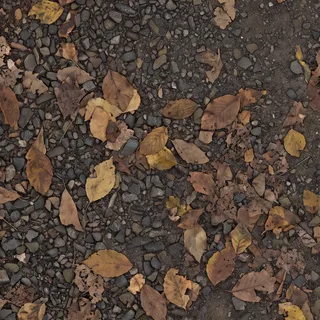 Autumn leaf-covered gravel 01 Diffuse / Albedo map