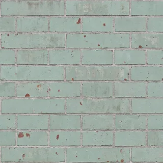 Weathered mint-green painted brickwork 01 Diffuse / Albedo map