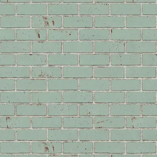 Weathered mint-green painted brickwork 02 Diffuse / Albedo map