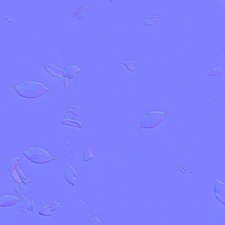 Wet concrete with autumn leaves 02 Normal map