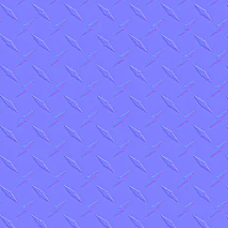 Worn silver diamond tread plate 02 Normal map