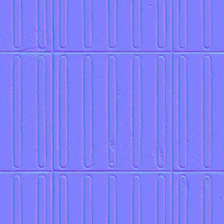 Worn yellow directional tactile paving 01 Normal map
